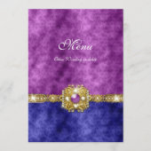bling Mode des lila blauen Damastes des Menüs Menükarte (Vorderseite)