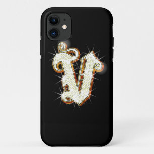 Bling Monogramm V iPhone 5 Fall iPhone 11 Hülle