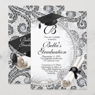 Bling Pearl Graduation Einladungen