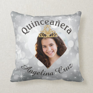 Bling Quinceanera Foto-Herz-Ausschnitt-Andenken Kissen