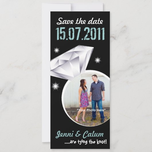 Bling Ring Ihr Foto Hochzeit Speichern Sie das Dat Save The Date (Vorderseite)