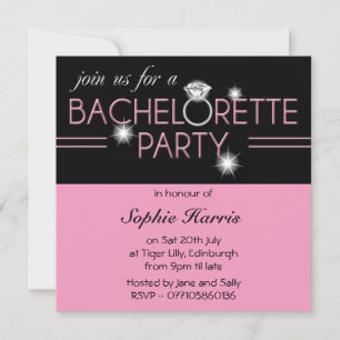 Bling Ring Pink Bachelorette Party 2 Einladung