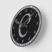 Bling Ringuhr c-Monogramms Runde Wanduhr (Winkel)