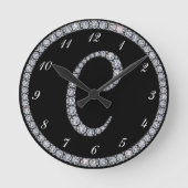 Bling Ringuhr c-Monogramms Runde Wanduhr (Vorderseite)