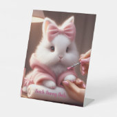 Bling Rosa Hase Sockelschild (Vorderseite)