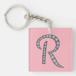 Bling Schlüsselanhänger r-Monogramms