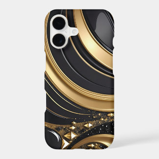 Bling Schwarz Gold Abstrakt mit Pave Diamanten Gli