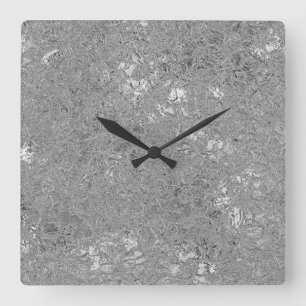 Bling Silver Embedded Orchids, Quadratische Wanduhr