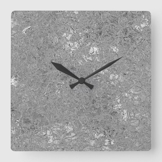 Bling Silver Embedded Orchids, Quadratische Wanduhr (Vorderseite)
