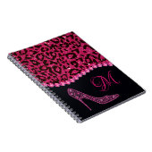 Bling Sparkle Diamond Glitzer Leopard Pink Notizblock (Rechte Seite)