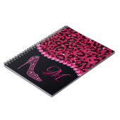 Bling Sparkle Diamond Glitzer Leopard Pink Notizblock (Linke Seite)