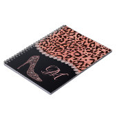 Bling Sparkle Diamond Glitzer Leopard Rose Gold Notizblock (Linke Seite)