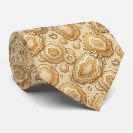Bling & Sparkle | Kamel + Gold-Geoden-Krawatte Krawatte (Gerollt)