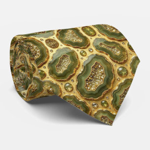 Bling & Sparkle   Luxus-Olivgold-Geoden-Halstuch Krawatte