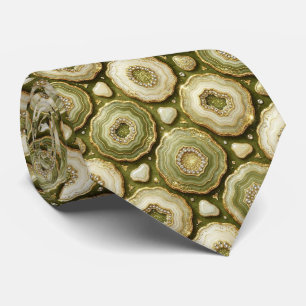 Bling & Sparkle   Luxus-Olivgold-Geoden-Halstuch Krawatte
