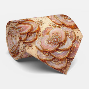 Bling & Sparkle   Luxus-Roségold-Geode-Halstuch Krawatte