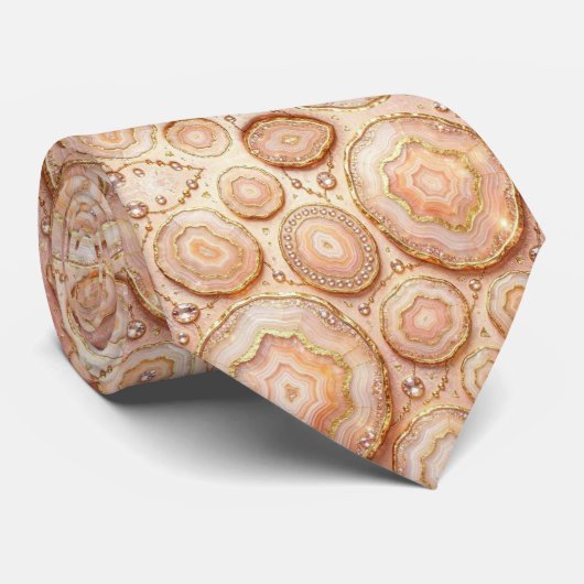 Bling & Sparkle | Luxus-Roségold-Geoden-Halstuch Krawatte (Gerollt)