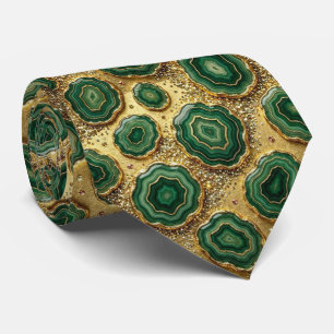 Bling & Sparkle Waldgrüner Gold-Geoden-Schlips Krawatte