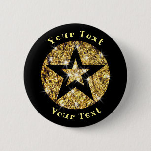 Bling Star Design Button