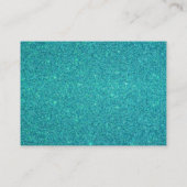 Bling Türkis-Glitter Visitenkarte (Rückseite)