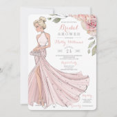 Bling und Glitzer-Mädchen-Braut-Brautparty Einladung (Vorderseite)