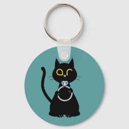 BLING WINK Funny Black Cat Key Ring Schlüsselanhänger