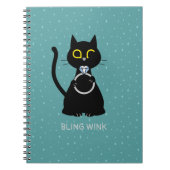 BLING WINK Funny Cat Vorschlag Notebook Notizblock (Vorderseite)