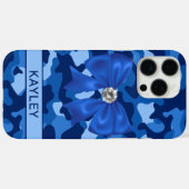 Blingy Blue Camouflage Personalized Case-Mate iPhone Hülle (Rückseite (Horizontal))