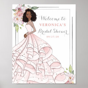 Blingy Glamour Bride Brautparty Begrüßungszeichen Poster