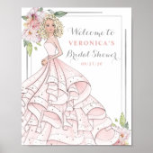 Blingy Glamour Bride Brautparty Begrüßungszeichen Poster (Vorne)