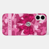 Blingy Pink Camouflage Personalized Case-Mate iPhone Hülle (Rückseite (Horizontal))