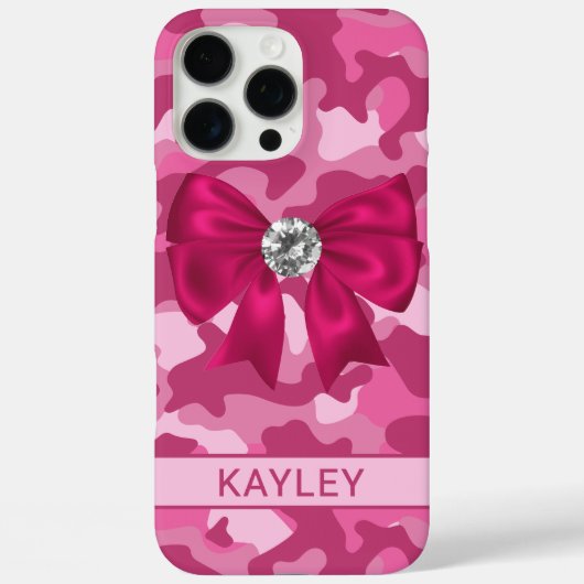 Blingy Pink Camouflage Personalized  Case-Mate iPhone Hülle (Rückseite)
