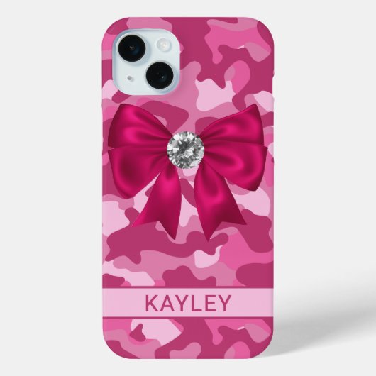 Blingy Pink Camouflage Personalized Case-Mate iPhone Hülle (Rückseite)