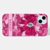 Blingy Pink Camouflage Personalized Case-Mate iPhone Hülle (Rückseite (Horizontal))