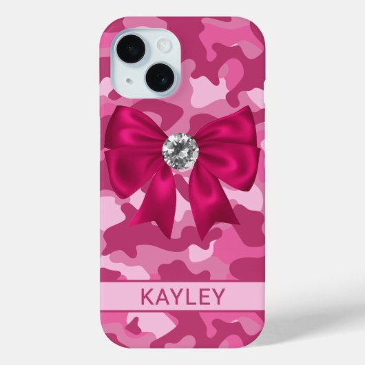 Blingy Pink Camouflage Personalized Case-Mate iPhone Hülle (Rückseite)