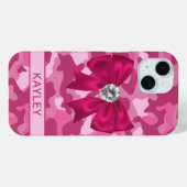 Blingy Pink Camouflage Personalized Case-Mate iPhone Hülle (Rückseite (Horizontal))
