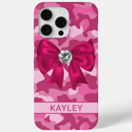 Blingy Pink Camouflage Personalized Case-Mate iPhone Hülle (Rückseite)