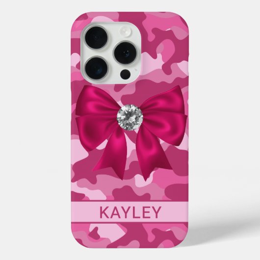 Blingy Pink Camouflage Personalized Case-Mate iPhone Hülle (Rückseite)