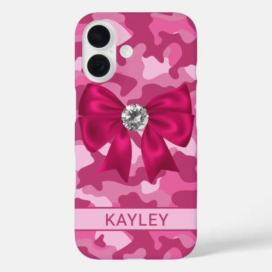 Blingy Pink Camouflage Personalized Case-Mate iPhone Hülle (Rückseite)