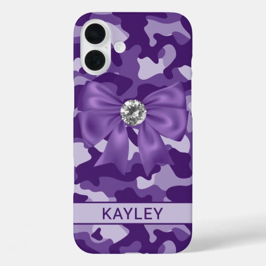 Blingy Purple Camouflage Personalized Case-Mate iPhone Hülle (Rückseite)