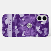 Blingy Purple Camouflage Personalized Case-Mate iPhone Hülle (Rückseite (Horizontal))