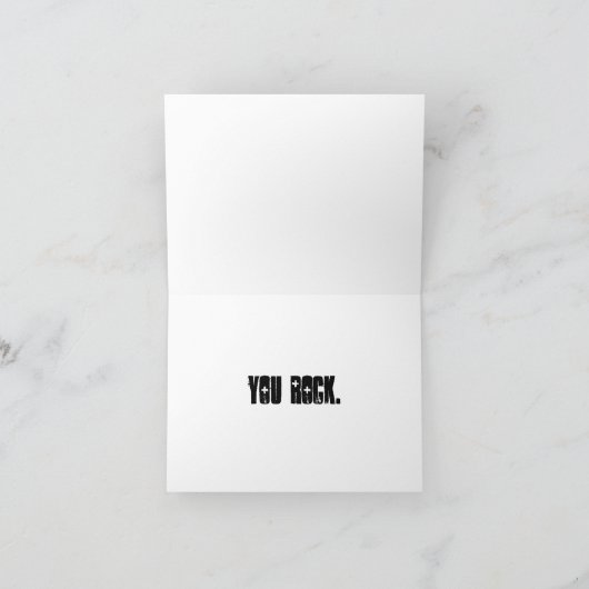 Blingy Red Guitar Danke-Card | Rock and Roll Dankeskarte (Innenseite)