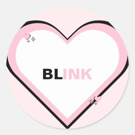 Blink Kpop Niedlich Teen Ästhetik Runder Aufkleber (Vorderseite)
