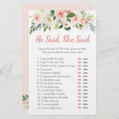 Blink Pink Floral sagte sie sagte Bridal Game (Vorne/Hinten)