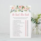 Blink Pink Floral sagte sie sagte Bridal Game (Stehend Vorderseite)