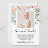 Blink Pink Floral Vielen Dank Bereavement Foto Dankeskarte (Vorderseite)