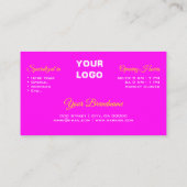 Blinkend rosa, rot leuchtende Glitzer Sprinkles Lo Visitenkarte (Rückseite)