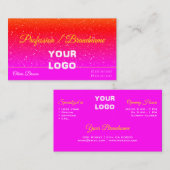 Blinkend rosa, rot leuchtende Glitzer Sprinkles Lo Visitenkarte (Vorne/Hinten)