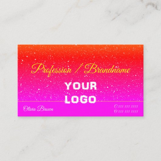 Blinkend rosa, rot leuchtende Glitzer Sprinkles Lo Visitenkarte (Vorderseite)