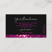 Blinkend Schwarz Pink Lila Sparkle Glitzer Glamour Visitenkarte (Rückseite)